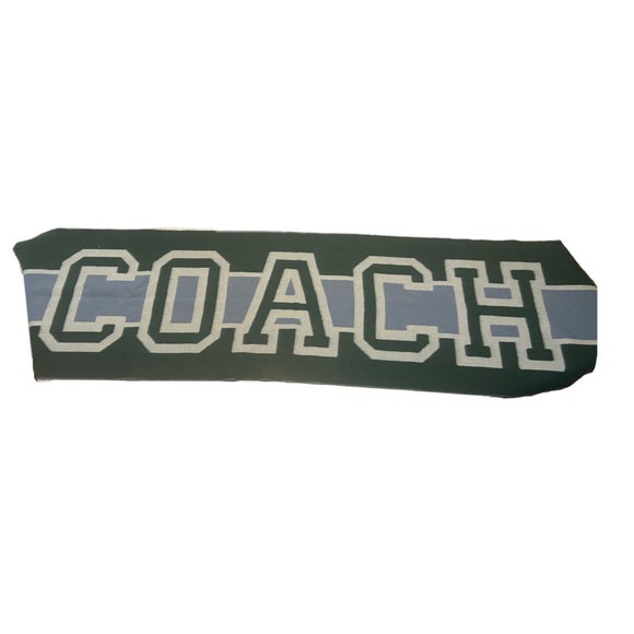 Coach Bold Green and Blue Scarf - Picture 4 of 5